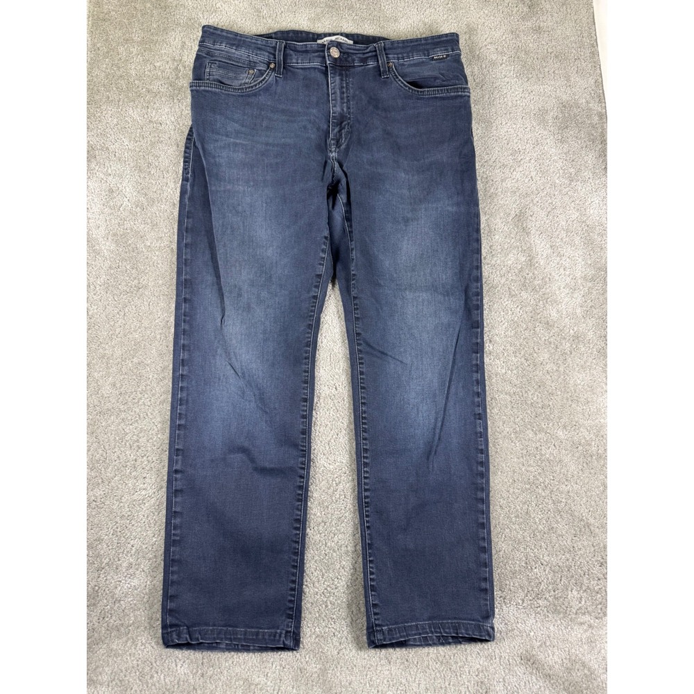 Mavi Jeans Zach Straight Leg Dark Wash Blue Denim Stretch Pants Mens 34x30